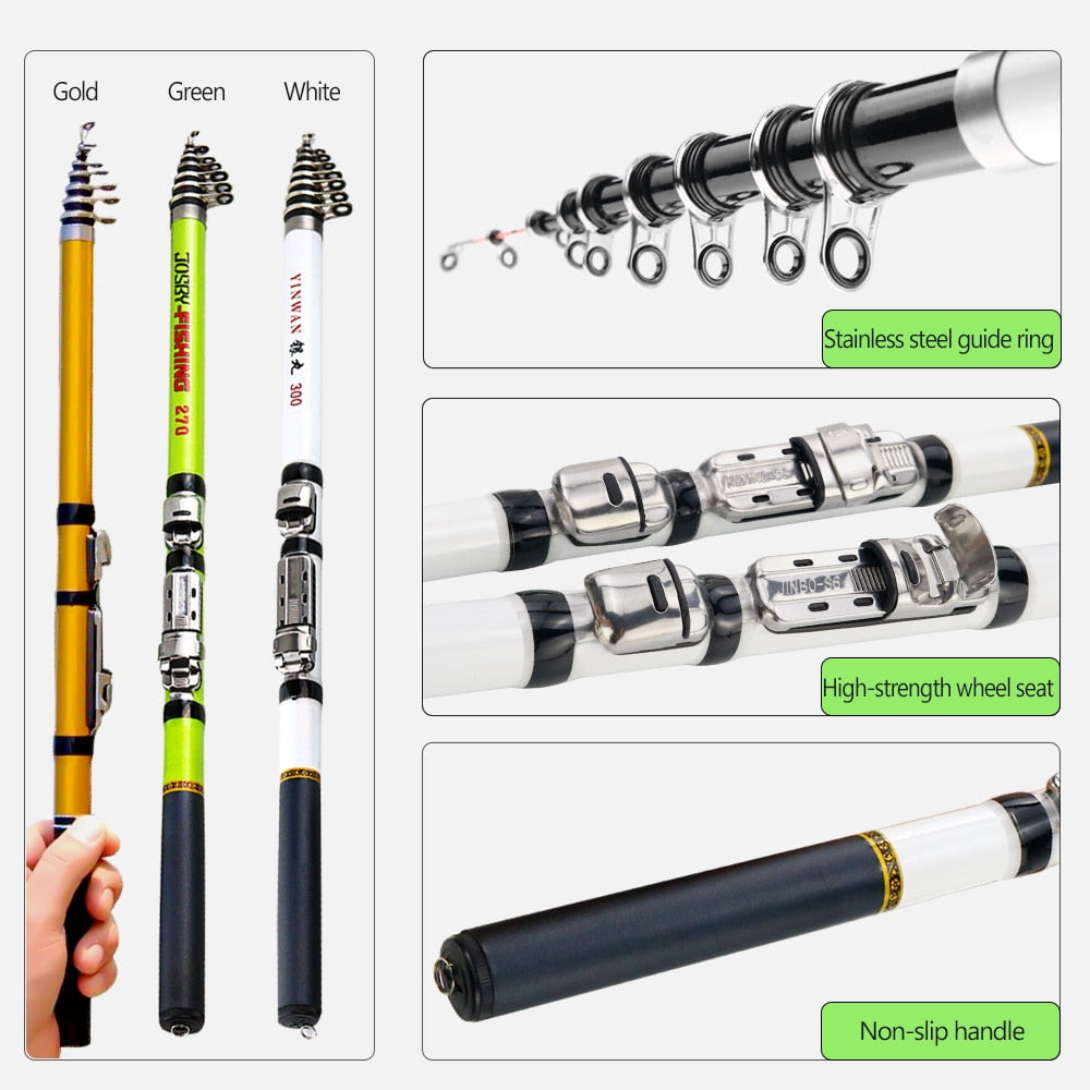 JOSBY Telescopic Rock Fishing Rod - Portable Travel Pole JOSBY Telescopic Rock Fishing Rod - Portable Travel Pole